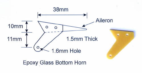 Bottom Mount Top Hinge Epoxy Glass Control Horn 10mm