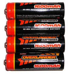 Overlander 1600mAh Single Cell Battery x 4
