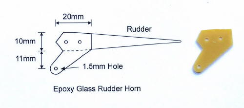 Rudder Epoxy Glass Control Horn 10mm