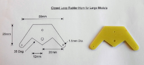 Large Model Closed Loop Rudder Epoxy Glass Control Horn 50mm