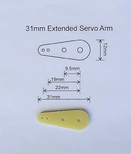 31mm Single Extended Servo Arm