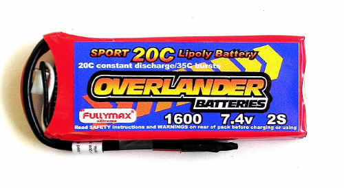 Overlander Sport Range 1600mAh 2S 7.4v 35C Li-Po Battery