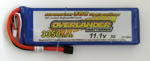 Overlander Sport Range 3350mAh 3S 11.1v 35C Li-Po Battery