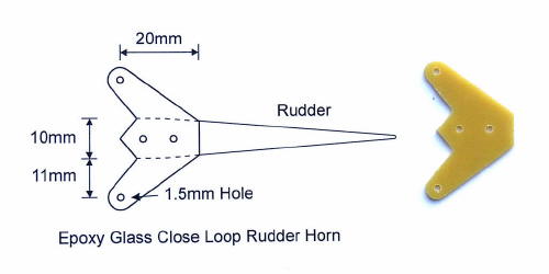 Rudder Closed Loop Epoxy Glass Control Horn 10mm