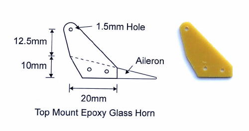 Top Mount Epoxy Glass Control Horn 10mm